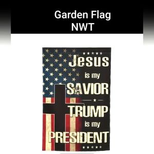 NWT Jesus/Trump Garden Flag Fade Resistance Double Sided
